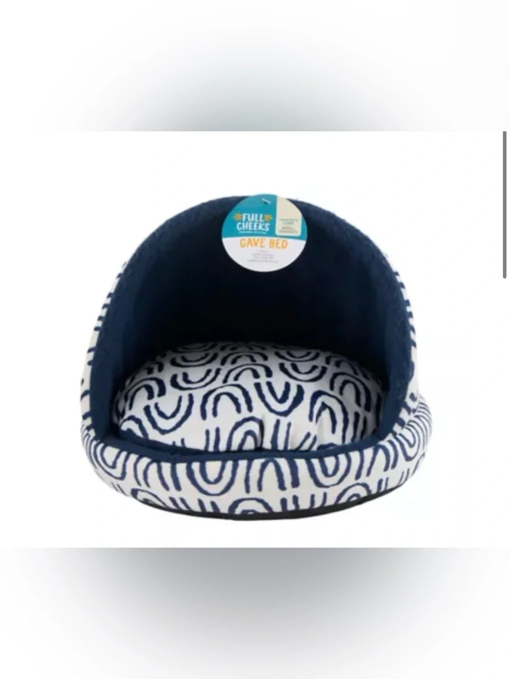 Full Cheeks Navy & White Cave Pet Bed